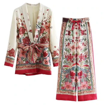 

Set Female 2018 Spring New Casual Set Small Set Jacket + High Waist Wide Leg Pants Temperament Fashion Two-piece Elegant Set set