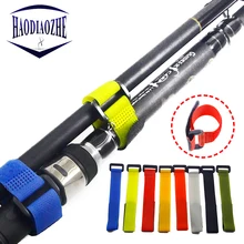 10 pçs reutilizável vara de pesca titular do laço cinta suspensórios prendedor gancho laço cabo laços cinto caixa equipamento de pesca acessórios(China)