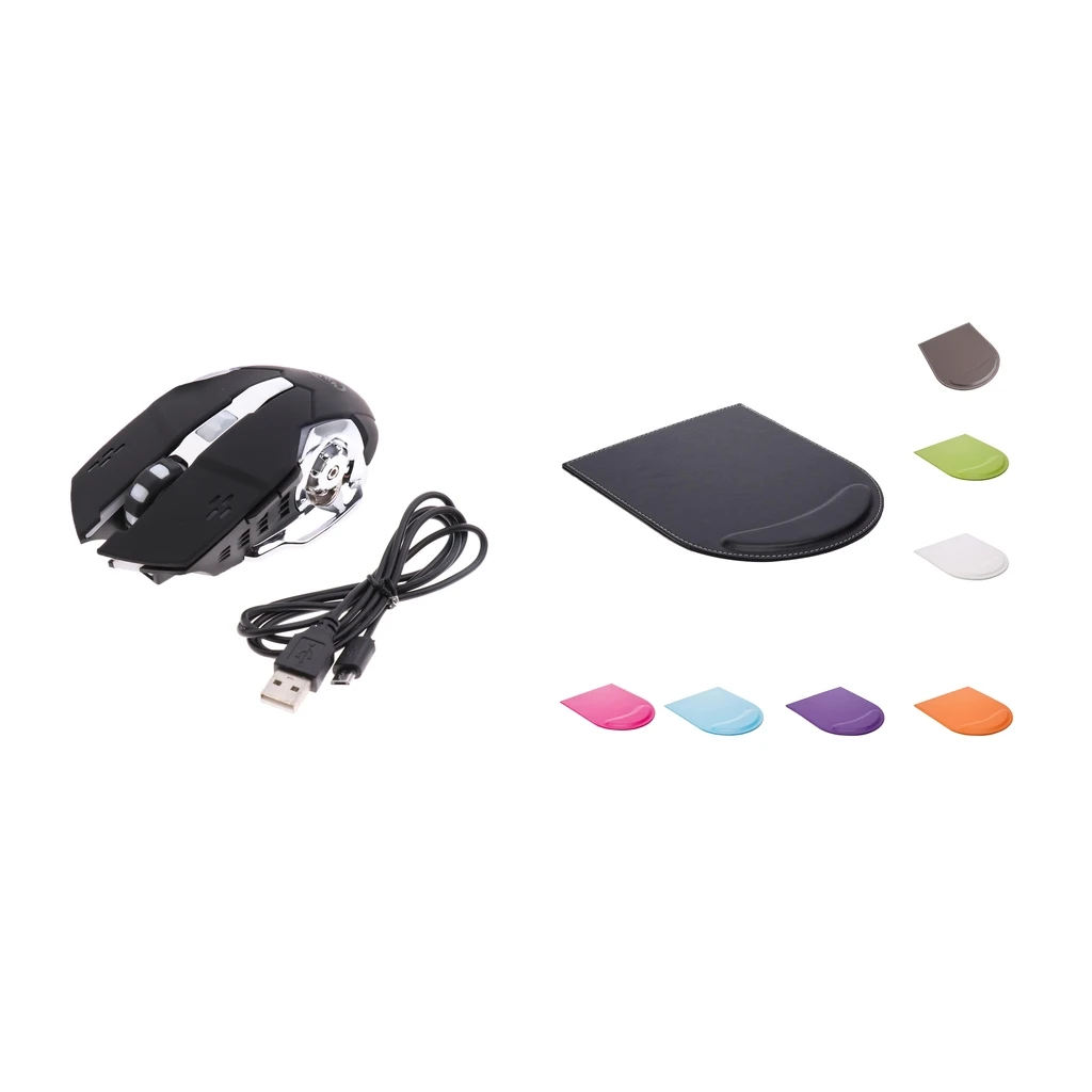 Rechargeable Comfort Wireless Gaming Mouse + Mouse Pad Non Slip Mice Pad