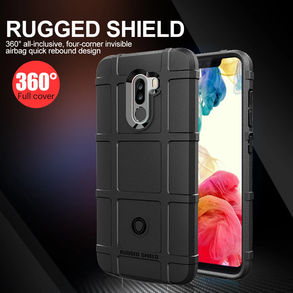 

For Xiaomi Pocophone F1 Case Soft TPU Rugged Shield Back Cover For Xiaomi Pocophone F1 Poco F1 Case Luxury Silicone Armor Cover