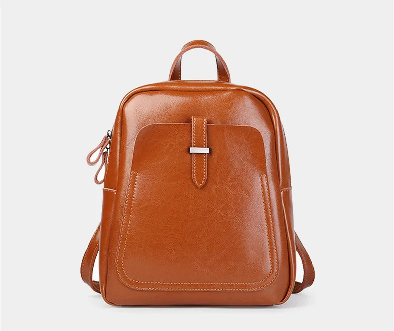 Oil wax leather women backpack (12)