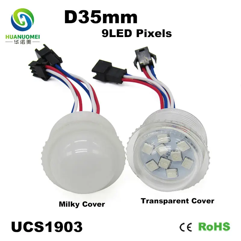 Полноцветный rgb 35 мм 9 светодиодов UCS1903 водонепроницаемый смарт 5050 smd пиксельный