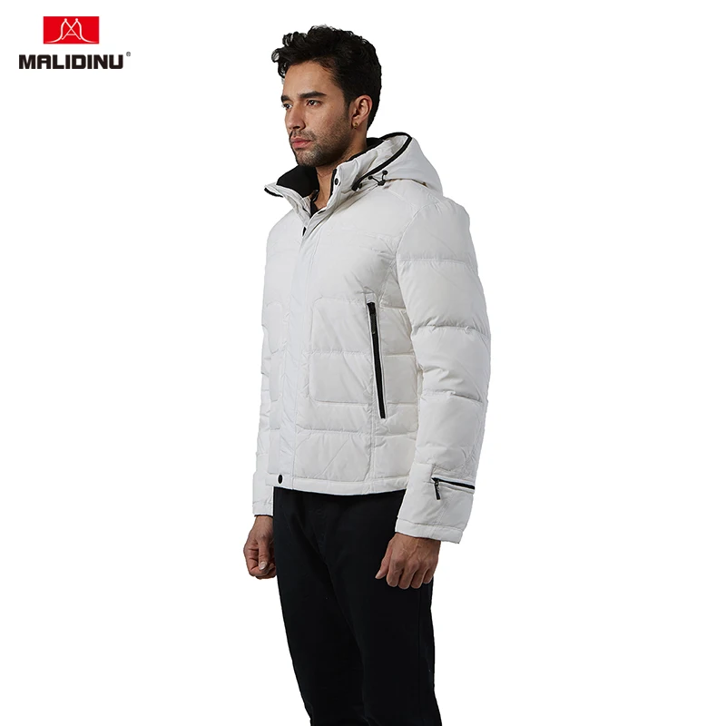 MALIDINU 2019 Men Down Jacket Hooded Winter Down Coat Duck Down Jacket Men Fashion Parka Brand Thick Warm Men Jacket Winter -30C