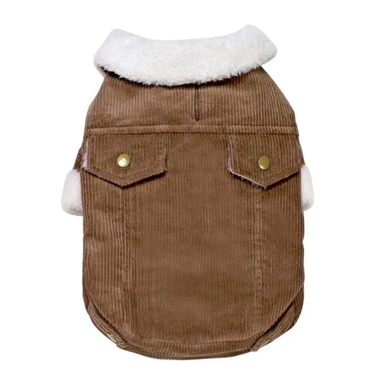 Winter Dog Clothes Puppy Dog Cute Warm Coat For Pet Pockets Fur Trimmed