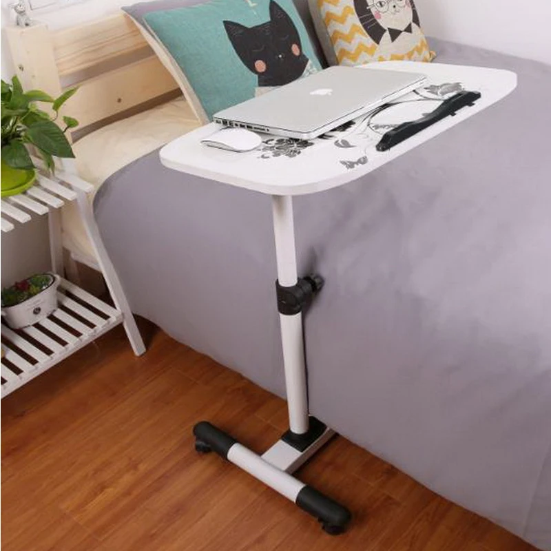 

250303/Folding mobile small desk/Home bed with simple desk /Lazy bedside laptop desk /Wearable PU roller