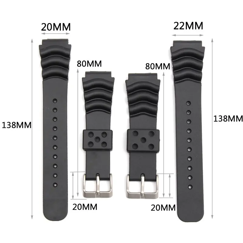 18 мм/20 мм/22 мм мягким чёрным силиконовым ремешком, Diver резиновый браслет для часы seiko сменный ремешок для часов браслет с пружинных стержней набор инструментов