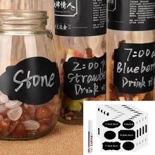 60 шт водонепроницаемые наклейки для стеклянных бутылок, этикетки для дома, кухни, Баночки, наклейки, многоразовые наклейки для доски, в комплекте маркер