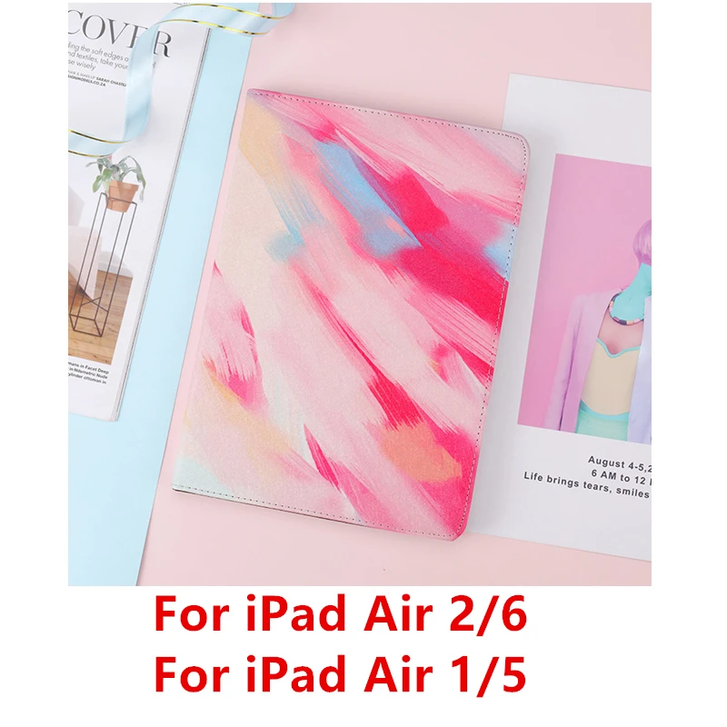 Чехол под мрамор для iPad 9,7 Силиконовая задняя кожа смарт-Чехлы для iPad Mini 2/3/4/5 Air 2 1 Pro 10,5 Pro 11 Coque принципиально - Цвет: Red Air 1
