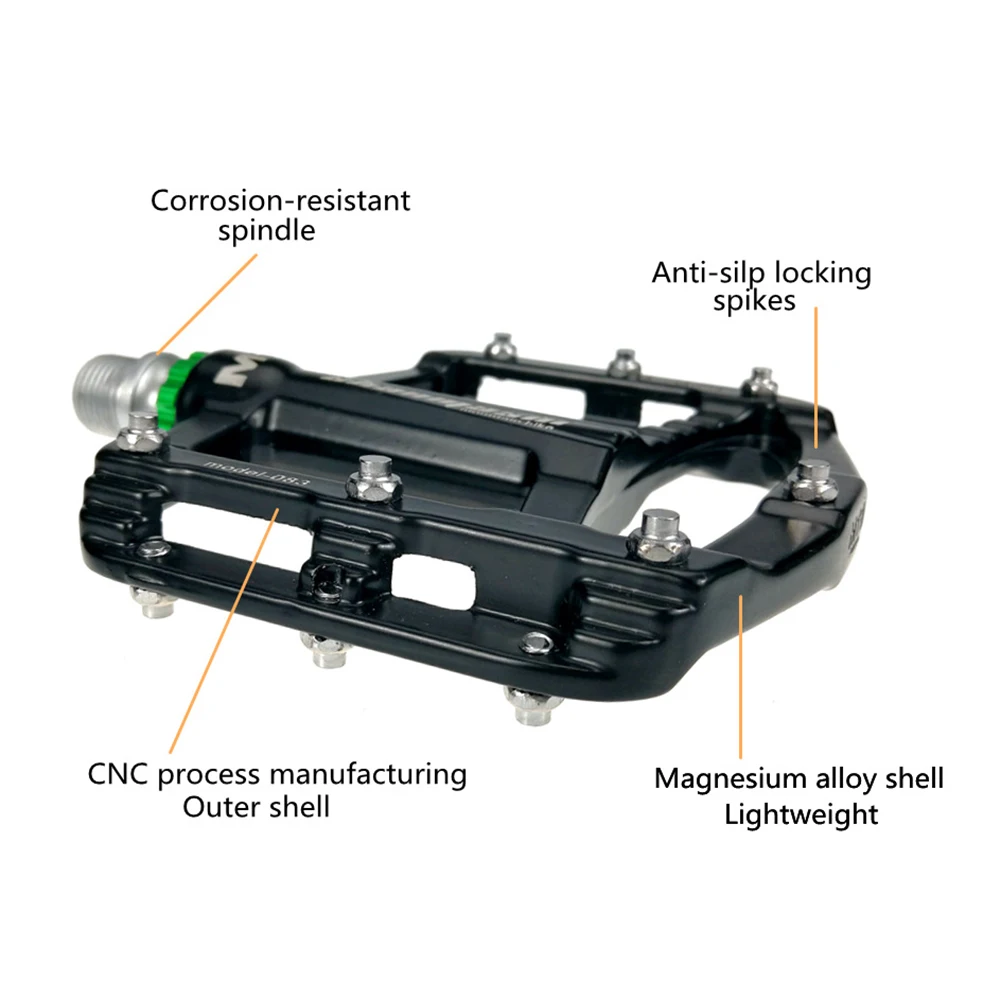 Велосипедные педали для MTB, нескользящая велосипедная педаль с ЧПУ, герметичный подшипник, плоская платформа, противоскользящая велосипедная педаль, велосипедная часть