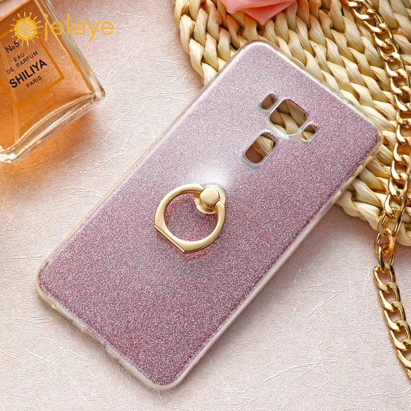 

Ojeleye Cases Glitter Silicon For Asus Zenfone 3 ZE552KL Zenfone3 ASUS_Z012D 5.5 Inch Case Soft TPU Finger Ring Phone Case