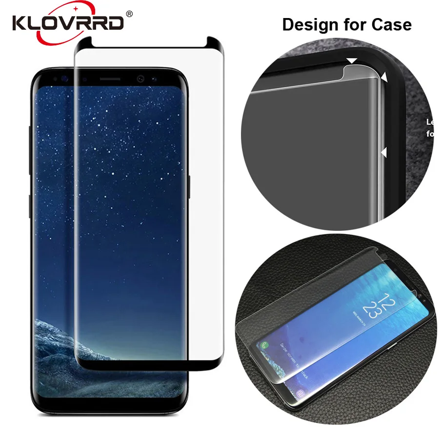

Tempered Glass Screen Protector for Samsung Galaxy S8 S9 Plus S7 Edge 3D Full Cover Match Case Friendly For Note 9 8 Film