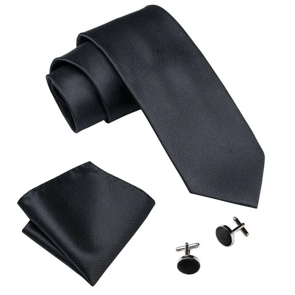 Высокое качество 17 Цвета однотонные Для мужчин, галстук, носовой платок, Запонки Комплект шелковые шеи галстук-бабочка для Для мужчин мужской свадебное торжество деловая встреча дропшиппинг - Цвет: MJ-251