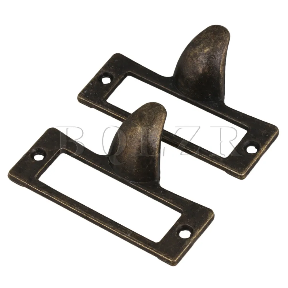 100pcs BQLZR Antique Bronze Cabinet Drawer Case Box Label Pull Handle Zinc Alloy