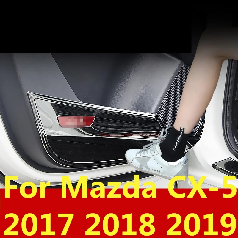 

For Mazda CX-5 CX5 CX 5 2017 2018 2019 Stainless Steel Interior Anti-kick Pad Protective Sticker Accessories Interior decoration
