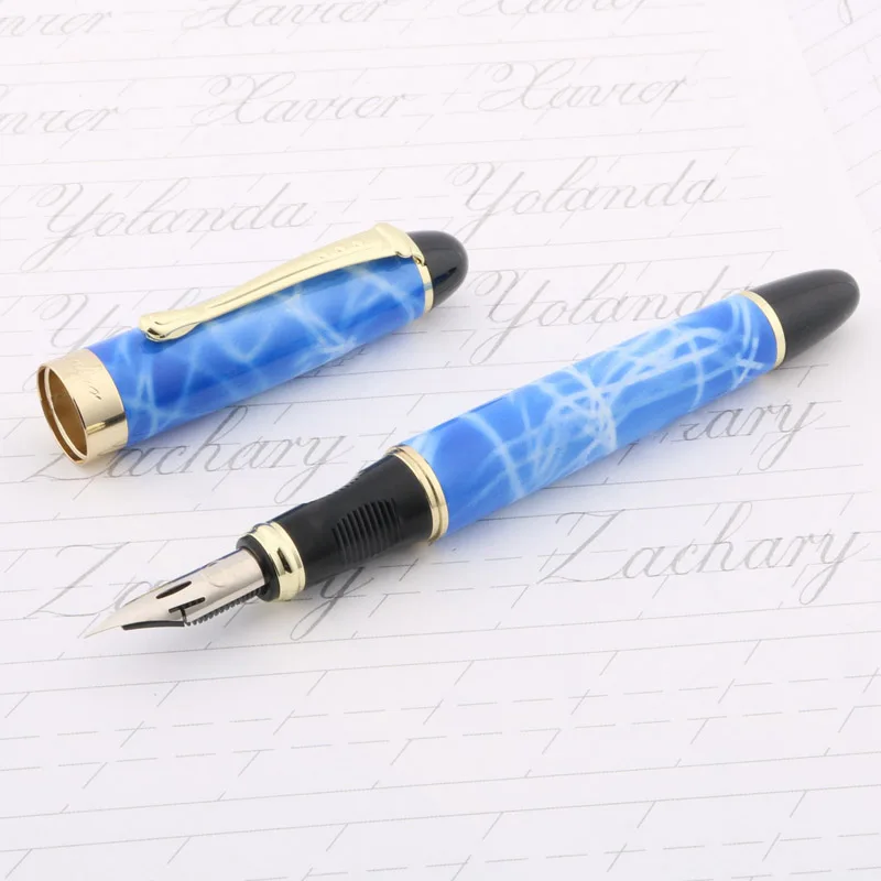 Английская каллиграфия в круглом корпусе окунутая пером кончик круга 450 г перьевая медная ручка - Цвет: sky blue