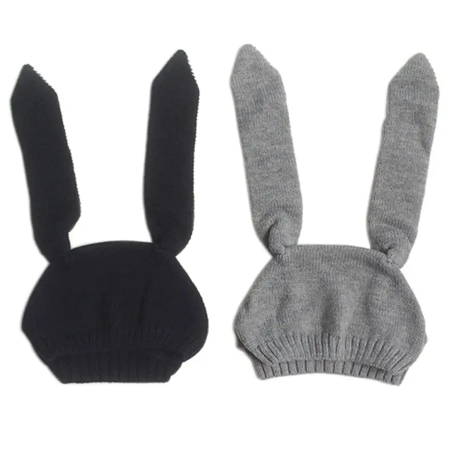 New Style Lovely Baby Toddler Kids Boy Girl Hats Knitted Crochet Rabbit Ear Beanie Caps Winter Warm Hat Cap Minnie Headwear Hats