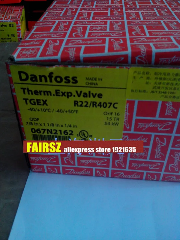 DANFOSS Термальность расширения клапан TGEX 067N2162 R22/R407C 15TR 54KW