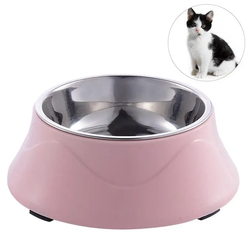 

Pet Feeding Dishes Non-slip Base Stainless Steel Color Spray Paint Pet Dog Bowls Puppy Cat Food Drink Water Feeder Pet Supplies