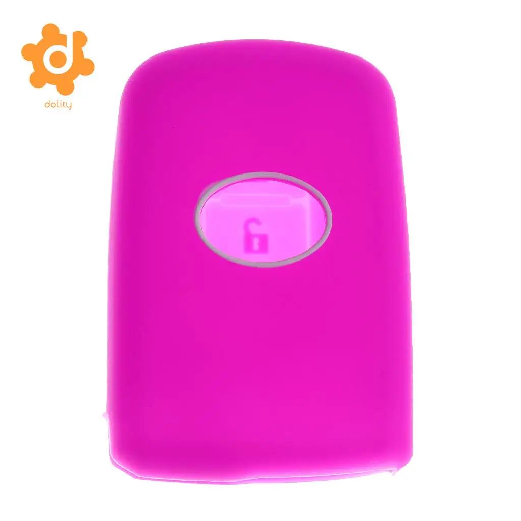 2pcs Silicone Car Key Shell Case Cover for Toyota Avalon RAV-4 Purple+Yellow