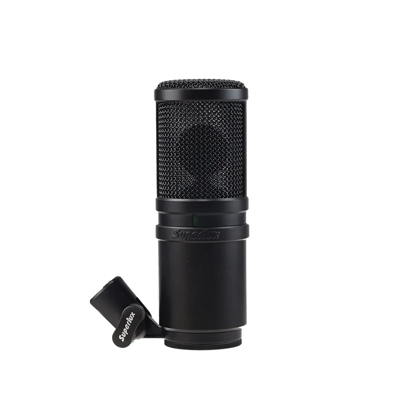 Супер кардиоидный конденсаторный звукозаписывающий микрофон Superlux E205 рекомендуется для студийного использования