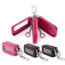 Двойная молния Автомобильный держатель для ключей кошельки чехол из натуральной кожи держатель для карт ключница брелок-Кошелек для монет сумка для ключей на молнии