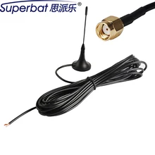 Superbat 868 МГц 3dbi радиоантенна черная RP-SMA вилка усилитель антенного сигнала 70 мм 60 Вт Магнитная база 5 м кабель для радио ветчины