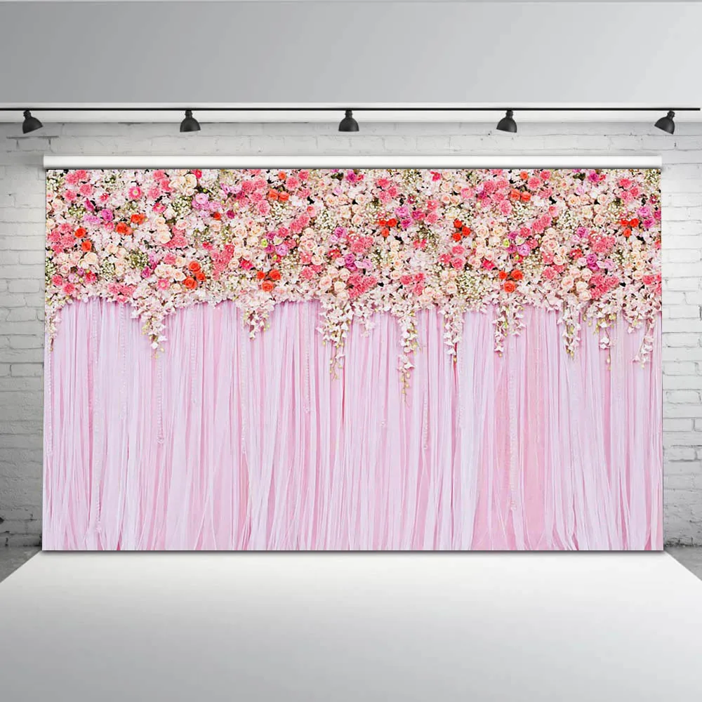 Mehofoto Свадебная церемония фон для фотографии Розовый Настенный фон для фотостудии цветок G-191