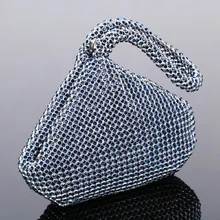 Темно-синяя Роскошная вечерняя сумочка с украшением в виде кристаллов клатч со стразами вечерние сумочки женская вечерняя сумочка свадебная сумочка-клатч Bolsos Mujer Con