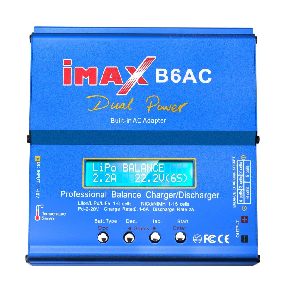 IMAX B6AC 80 Вт 6A баланс зарядное устройство двойной мощности RC Lipo батарея Dis зарядное устройство Lipo Nimh Nicd Батарея с цифровым ЖК-экраном
