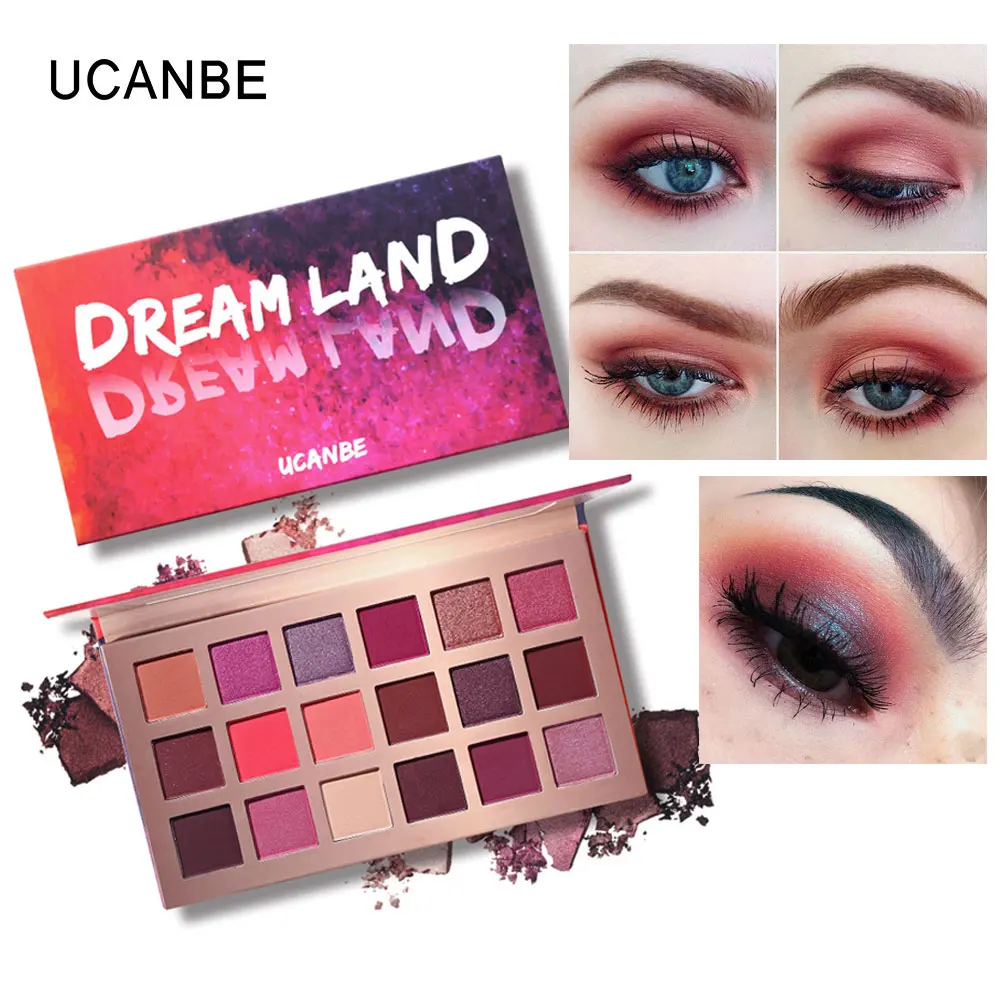 UCANBE 18 Colors Dusty Rose Eyeshadow Palette Color Payoff Shimmer Matte Metallic Eyeshadow