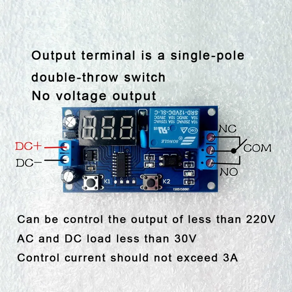 DC 12V цифровой дисплей цикл запуска времени задержки релейный модуль платы