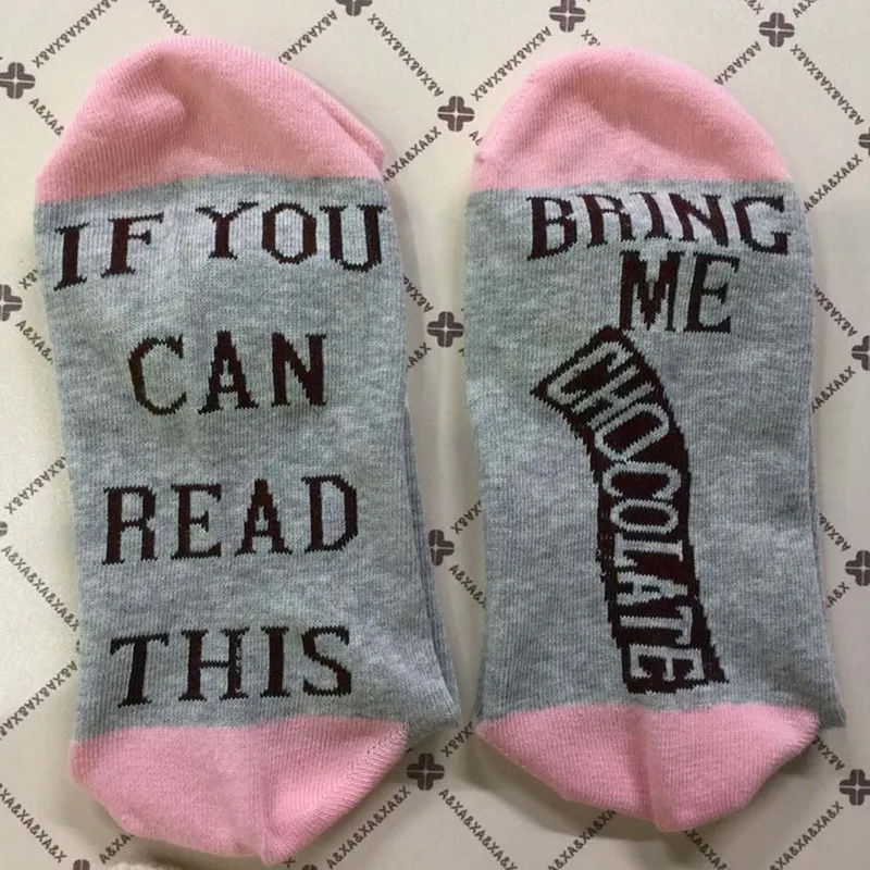 Chocolate Letter Print Cotton Wine Socks If You Can Read This Bring Me