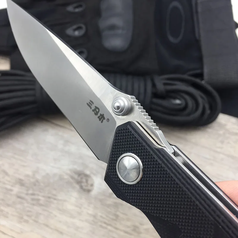 Sanremu 1158 Folding Knife 814 Blade G10 Handle Small Outdoor Camping Hunting Survival Tool Fruit Cutting EDC Pocket Knives