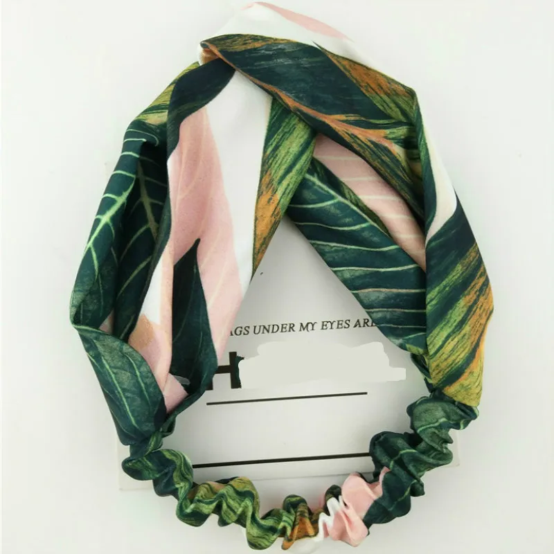 

The seaside wind forest banana leaves with fresh leaves retro Korea rabbit ears cross Hair Barrette
