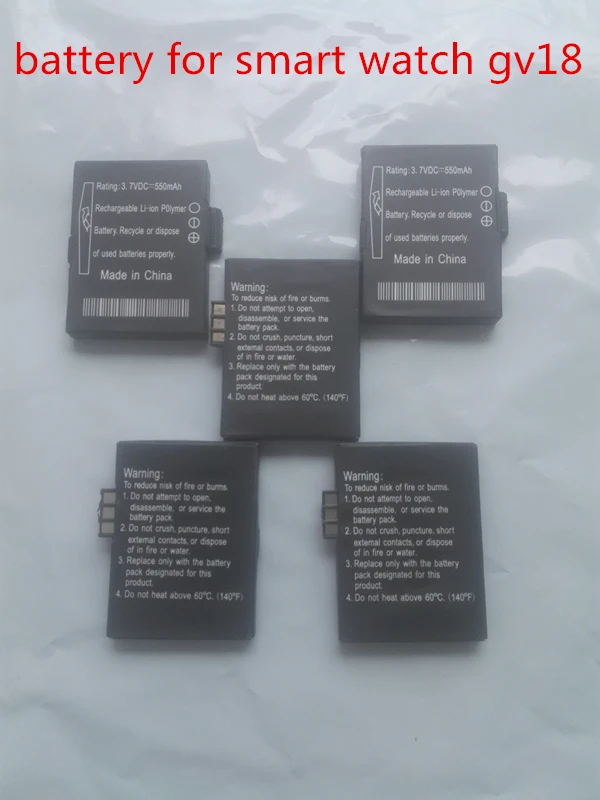 

5pcs Battery For Smart Watch gv18 Smart Watch Battery Replacement Battery For Smart Watch gv18