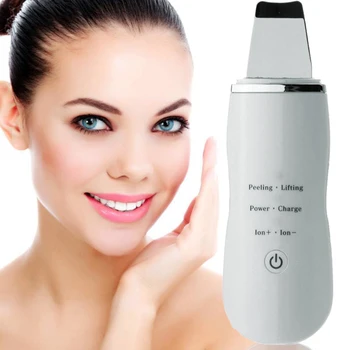 

Rechargeable Ultrasonic Face Skin Scrubber Facial Cleaner Peeling Vibration Blackhead Removal Exfoliating Pore Cleaner Tool