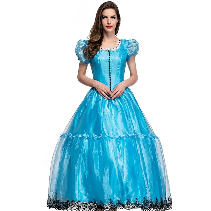 

Alice in Wonderland Costume Cosplay Alice Costume Princess Queen Blue Dresses wonderful For Women Halloween Party Costumes