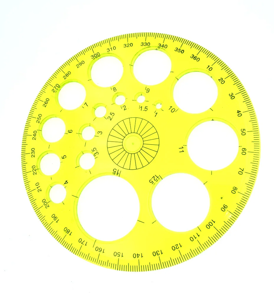 1 шт. 360 градусов круглая линейка Прозрачный шаблон Круг Лоскутная ног Офис школа проектирование поставок линейки уголок радости