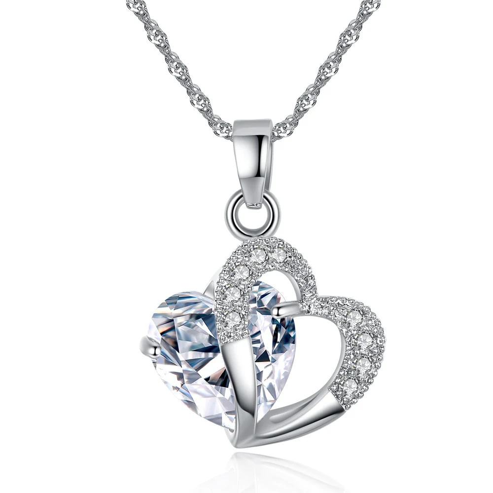Dovolov 5 цветов ожерелье с кристаллом в форме сердца цепочки и ожерелья для подруги индивидуальный себе Женские Подвески Ювелирные изделия A344