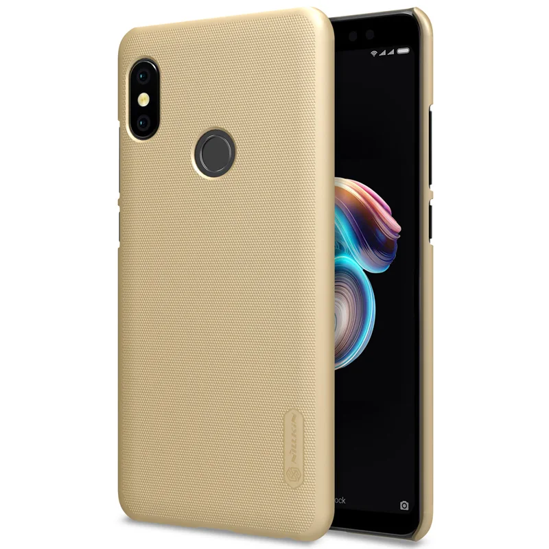 Для Xiaomi Redmi Note 5 Pro Nillkin супер матовый защитный жесткий чехол для задней панели ПК чехол для Redmi Note 5 Pro чехол для телефона+ Защитная пленка для экрана - Цвет: Золотой