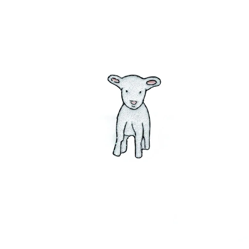 

Shiny White Little Sheep Metal Enamel Brooch Cartoon Cute White Dog Cat Badge Pin Simple Trendy Kids Costume Jewelry Accessories