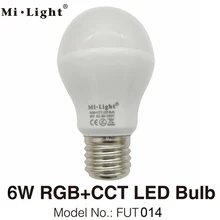 MiLight E27 6 Вт RGB+ CCT Светодиодный прожектор лампы FUT014 110V 220V Полный Цвет дистанционного Управление WiFi смарт-лампы в виде Совместимость 4-Зона дистанционного управления