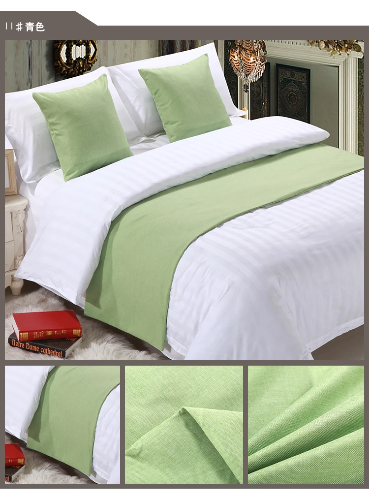 Veemi Европейский стиль кровать флаг сплошной цвет отель Кровать хвост полотенце высокого класса настольная дорожка мульти-размер кровать флаг