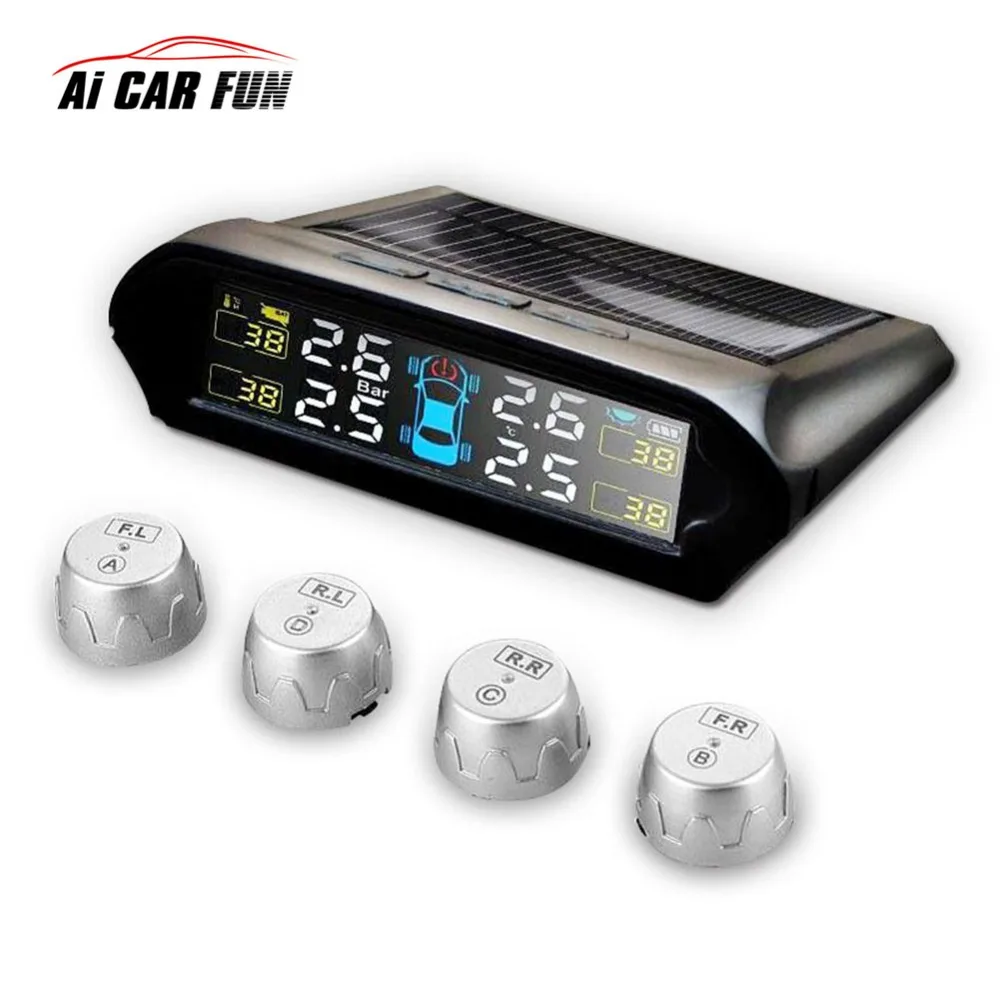 

Solar Power Car Tire Pressure Monitoring System TP800 TPMS DIY Installation Wireless Tire Pressure Monitor with External Sensors