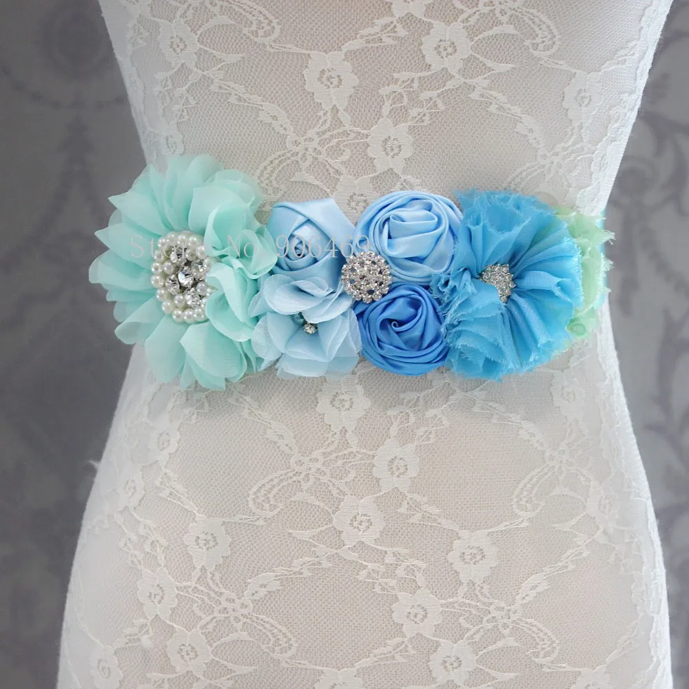 Fashion Burn flower Belt Girl Woman Sash Belt Wedding Sashes belt with flower headband 1 SET ladies designer belts