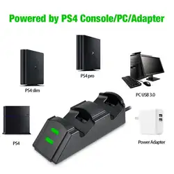 PS4 контроллер светодио дный Зарядное устройство с 2 Micro Зарядка через usb ПРОГРАММАТОРЫ зарядка через usb док-станция для PS4/PS4 Slim/PS4 Pro PS 4