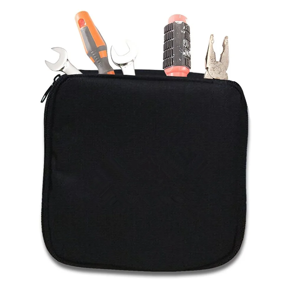 Black Polyester Square storage bag Handbag Zippered Tool Bag organizer