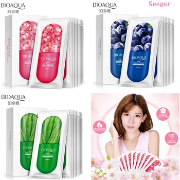 

10pcs BIOAQUA Face Mask Blueberry Cherry Jelly Moisturizing Sheet Masks Oil Control Smooth Tender Replenishment Korean mask Care