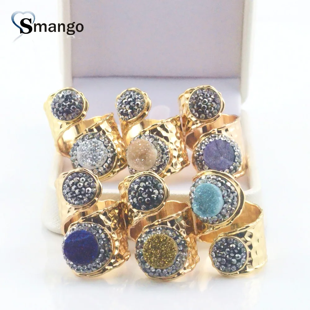 

5pieces,2019New Arrivals Ladies Fashion Ring with Crystal, Six Colors, Junoesque, Can Mix Color