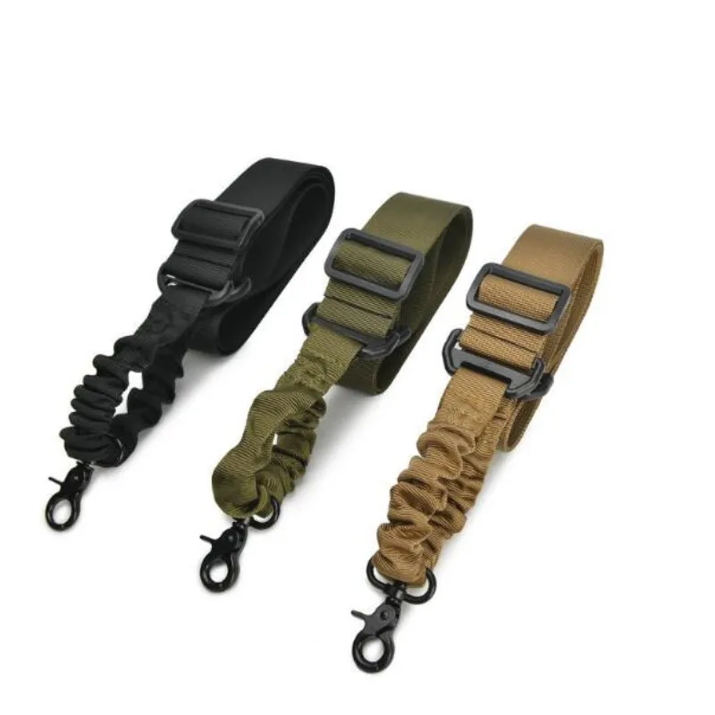 

Adjustable Tactical Gun Rifle Sling Strap 1 One Single Point Strap Safety Belt Rope with Metal Hook Outdoor Tools